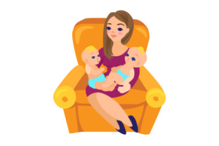 A Mom Holding Infants in Her Lap Embroidery Review