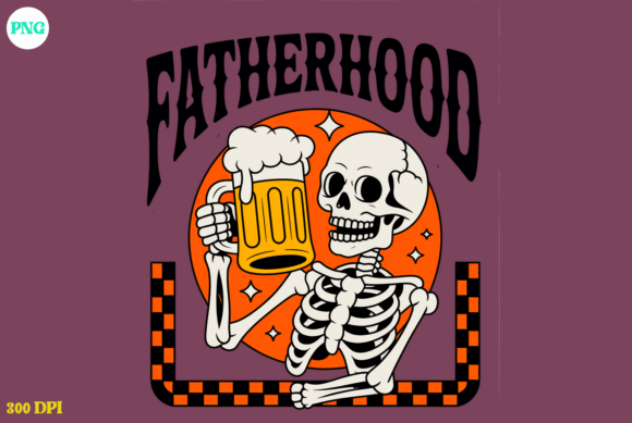 Fatherhood Skeleton Beer Funny Graphic Review