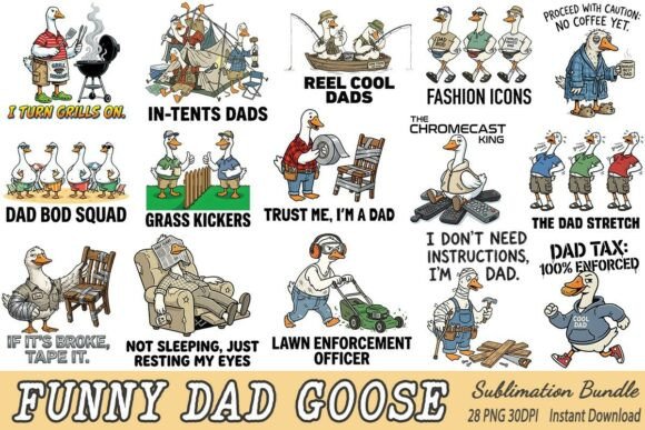 Funny Dad Goose Sublimation PNG Bundle Review
