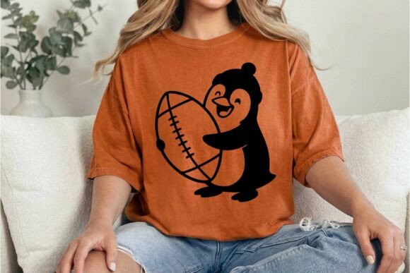 Funny Penguin Holding Football SVG PNG Review