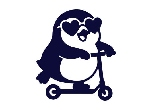 Funny Penguin Riding Scooter SVG Clipart Review